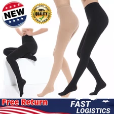 Unisex 25-35mmHg Support Pantyhose for Swelling Aching Black/Beige Closed Toe