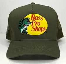Bass Pro Shops Logo Mesh Trucker Cap - Olive Color Gone Fishing Hat
