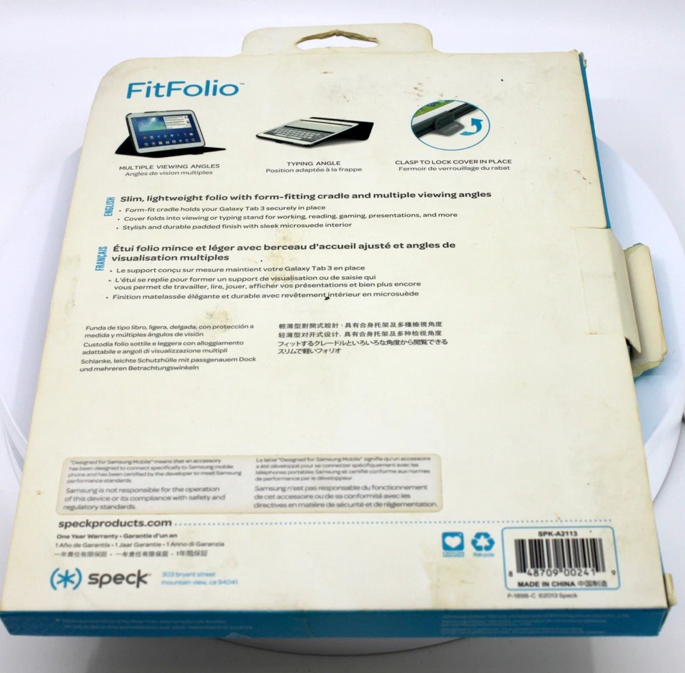 Folio Case for Samsung Galaxy Tab Speck Fitfolio Impact Absorbing 3 10.1" - NEW - Image 3 of 4
