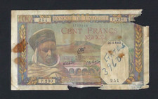 CENTRAL BANK OF ALGERIA - ALGERIA 100 FRANCS MAN 24/04/1940 P-85