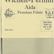 Water Lily Dreams Cross Stitch Fabric - Permin Premium 16 Count, 18" x 25"