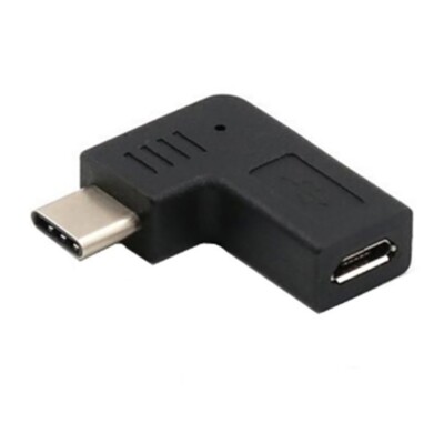90 Degree Micro USB Input Type C Output Adapter Female to Male Converter Adaptor