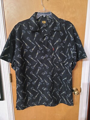 Godbody Black Label Streetwear ''Skill Saw'' Dress Shirt Made In Russia, XL