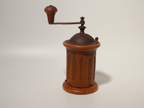 Antique Rare Wooden Coffee Grinder Brand Tre Spade First Half Of The 900 Italy - Picture 6 of 8