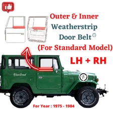 Set Toyota Land Cruiser FJ40 FJ45 BJ40 Weatherstrip Door Beltline Seal With Vent