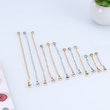 12Pcs Stainless Steel Necklace and Bracelet Extension Chains with Lobster Clasps