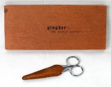 Set of Gingher G-8 Scissors and 5" Scissors with Leather Sheath NEW