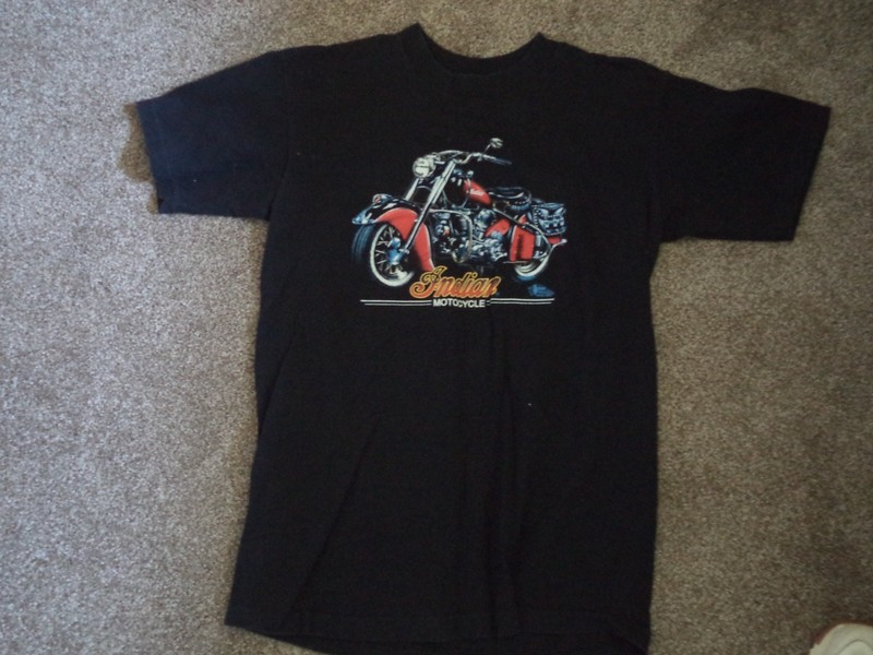 VINTAGE INDIAN MOTORCYCLE T SHIRT SIZE L  HARLEY DAVIDSON GUAM