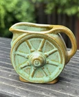Vintage Frankoma Mini (H 2.5”) Creamer/PITCHER Wagon Wheel Prairie Green