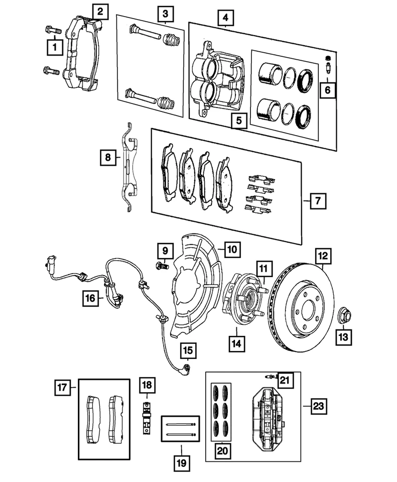 Jeep Grand Cherokee FRONT DISC BRAKE PAD KIT 68144427AB - Image 3 of 3