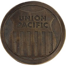 New Union Pacific Railroad Locomotive UPR Train Logo 70 NOS Vintage Belt Buckle