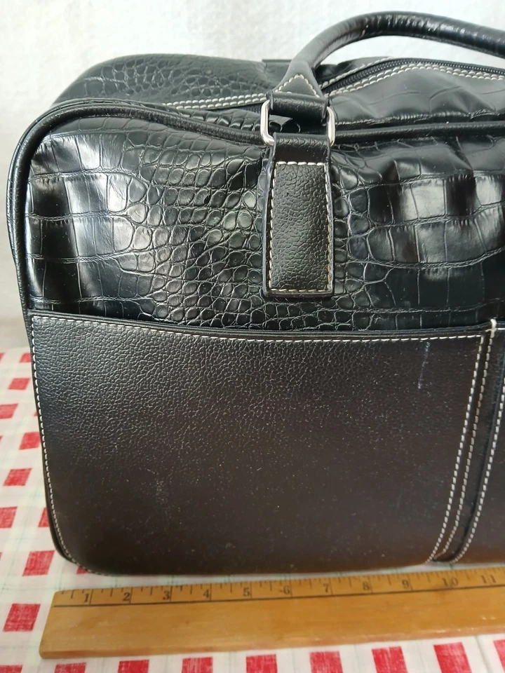 Bolso de Lona BMW Charity Pro-Am-Negro Imitación Cuero/Croc Viaje Gimnasio Golf Fin de Semana Foto 4 de 4