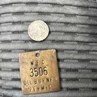 Brass Tag Metal Vintage Numbered 3506  Manchester NH — photo 3