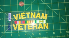 Mitchell Proffitt Co Vietnam Veteran Decal Sticker Sheet Yellow Military Ribbon