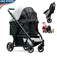 Spacious Pet Stroller Medium Dogs High-Quality Durable Wheels Easy Fold Storage