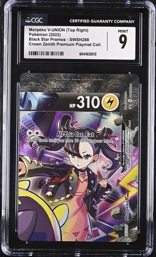 (4 Slabs) 2022 Morpeko V-Union Black Star Promos Crown Zenith Prem CGC 9 Graded - Image 3 of 4