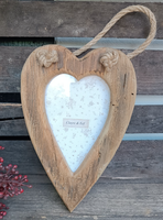 ❤️ Bilderrahmen Fotorahmen Herzform Zum HäNgen Rustikal Altholz Clayre & Eef ❤️
