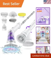 Electric Spin Scrubber Cordless Rotating Floor Brush Tile Car Cleaning 6 Heads