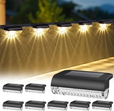 8-Pack Waterproof Solar Deck Lights for Stairs, Pool, Yard, and Patio