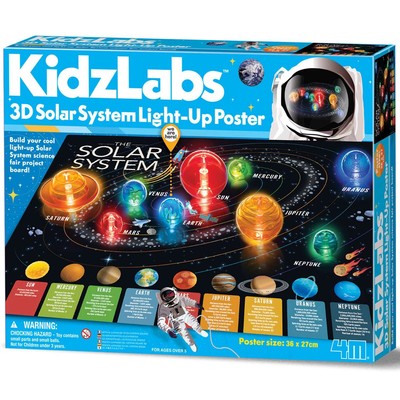 KidzLabs - 3D Sonnensystem Leuchtposter für Kinder ab 5+ Jahren