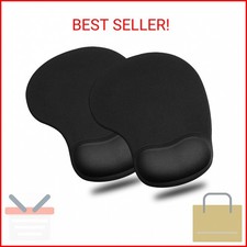 JIKIOU Mouse Pad, 2 Pack Ergonomic Mouse Pads with Comfortable Gel Wrist Rest Su