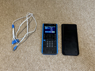 Texas Instruments TI Nspire CX II CAS Graphing Calculator Cover USB used