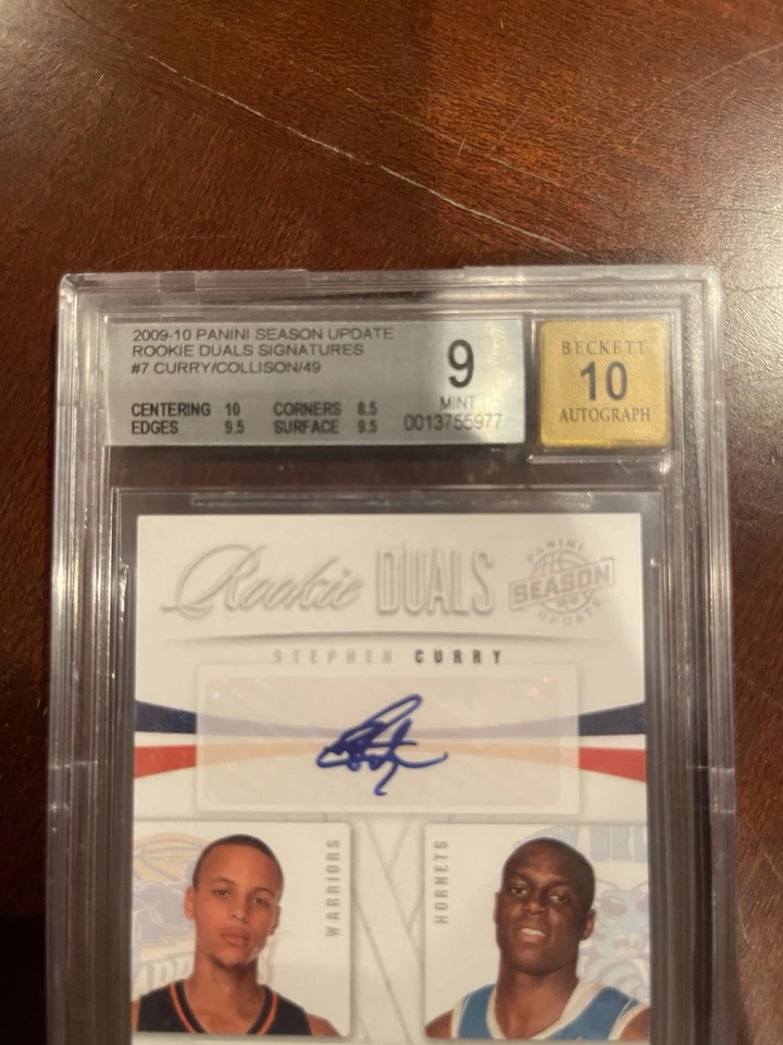 Actualización de temporada 2009-10 Stephen Curry/Collison Rookie Duals RC automático/49 autógrafo Foto 2 de 3