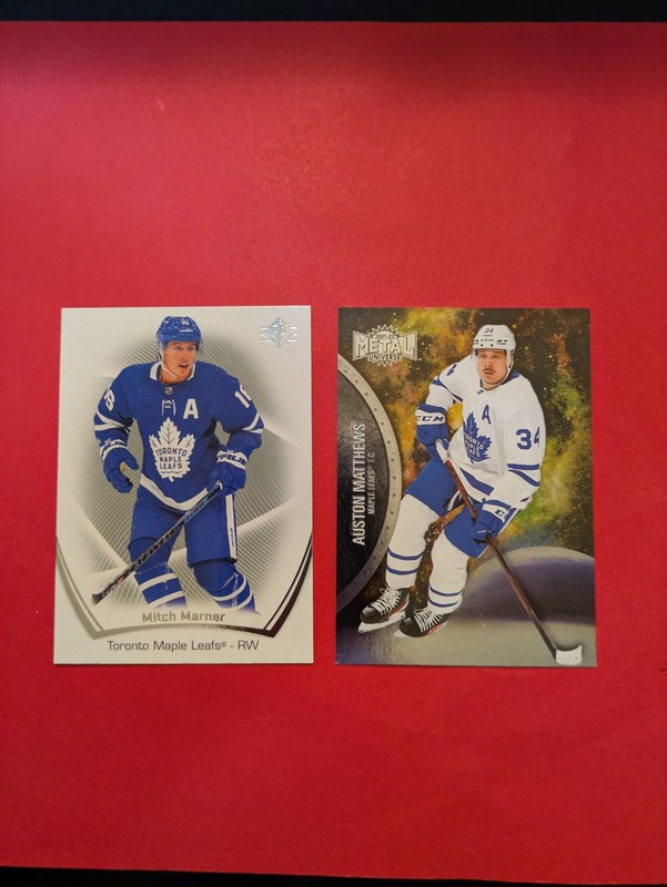 21-22 Metal Universe Austin Matthews 21-22 Upper Deck SP Mitch Marner
