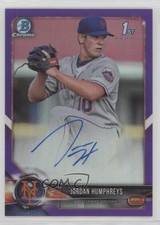 2018 Bowman Chrome Prospect Purple Refractor /250 Jordan Humphreys Auto 08y1