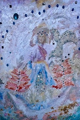 Merman With Dove, Glizzaic Style created by lalainya/artist. Photo Print 