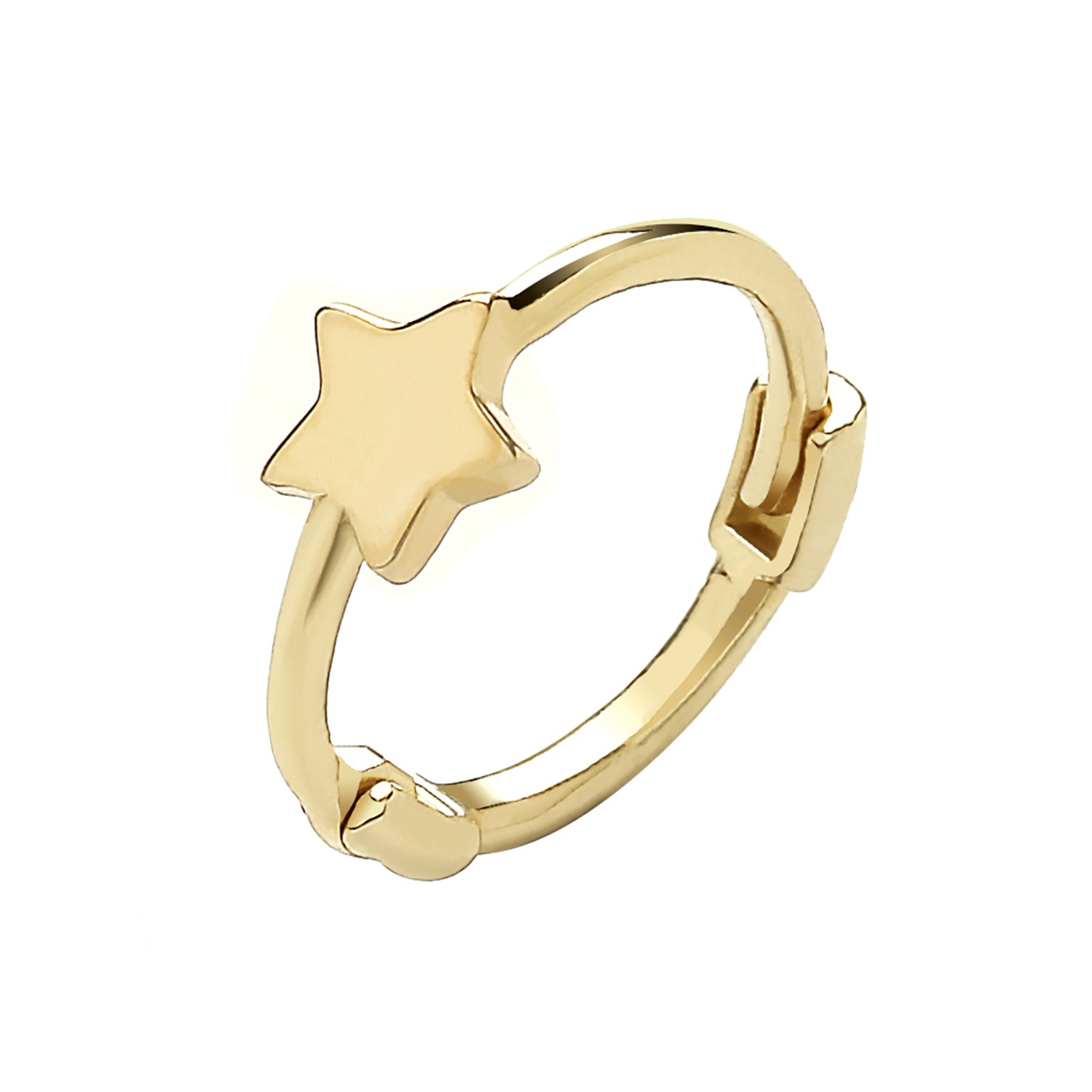 Boucle d'oreille cartilage étoile or 375 anti allergie pour femme