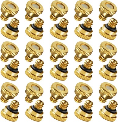 KUWAN 30pcs Brass Misting Nozzles for Cooling System 0.023'' 0.023'' 