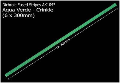 (38,33 /m) Dichroyt. Glasstreifen AQUA VERDE CRINKLE 6x300mm (Fused Stripes)