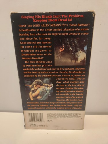 Deathstalker III 3 Warriors From Hell VHS Vestron 1989 Fantasy Tested Ships Free - Picture 2 of 7