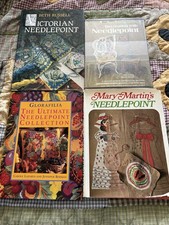 Group Of 4 Vintage Needlepoint Books For Needlework Enthusiasts Includes Pattern
