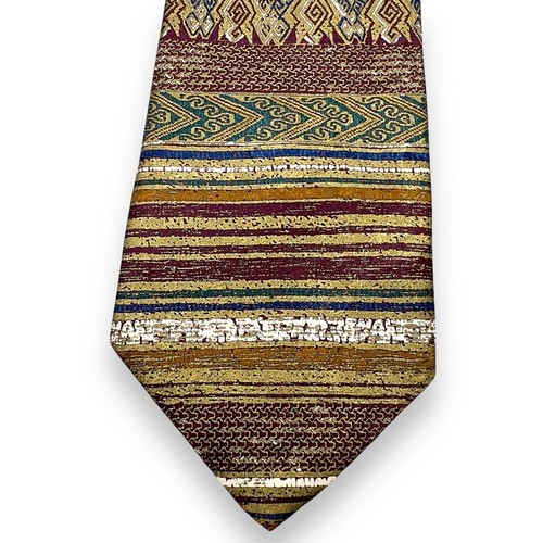 Dona Dona 100% Silk Dress Tie Made in Italy Vintage Abstract Print 59" 4" - Picture 5 of 11