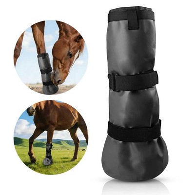 Horse Hoof Soaking Boot PVC Treatment Bag w/ Strap EVA Pad Portable Equine Care