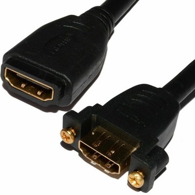 1m HDMI 1.4 Panel Mount Socket Stub High Speed mit Ethernet GOLD [006291]