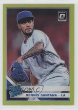 2019 Panini Donruss Optic Rated Rookies Lime Green Prizm Dennis Santana #37 1n0