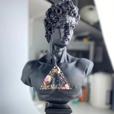 Handmade David Sculpture, Renaissance Greek Roman Mythology Statue Home Decor