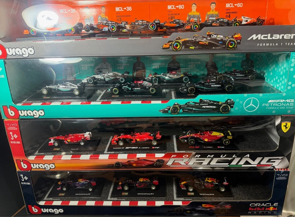 Costco Bbrago Fórmula 1 1/43 Diecast Car Set Mercedes Red Bull McLaren Ferrari Foto 4 de 4
