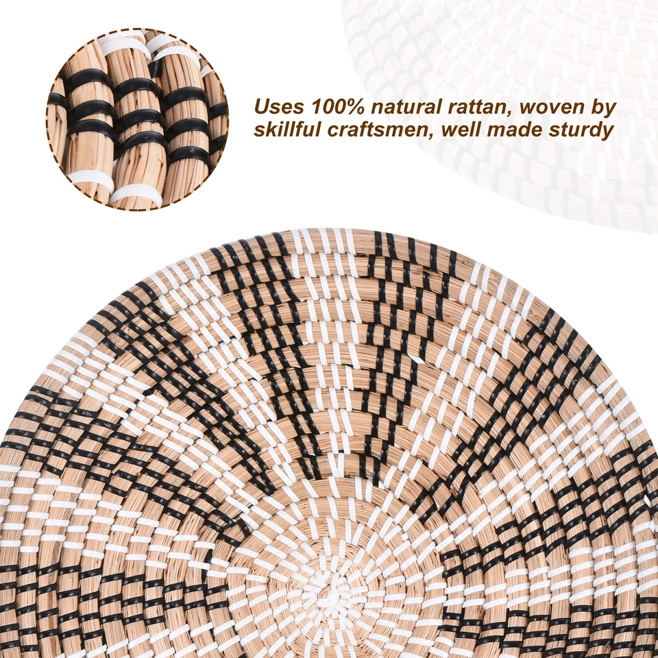 Wall Basket Decor, Hanging Woven Basket, Decorative Wall Art (35cm - Style 12) - Image 2 of 4