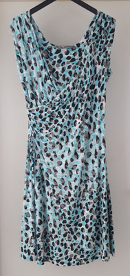 Ashley Brooke Damen Sommerkleid Stretch Wickel-Optik Ärmellos Gr. 42