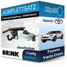 Für Toyota Yaris Cross 20- BRINK Anhängerkupplung abnehmbar + 13polig E-Satz AHK
