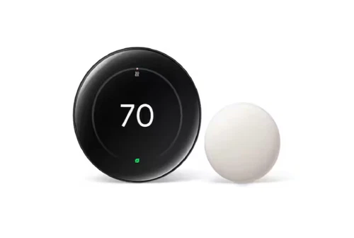 Google Nest Learning Thermostat + Nest Temperature Sensor - Polished Obsidian