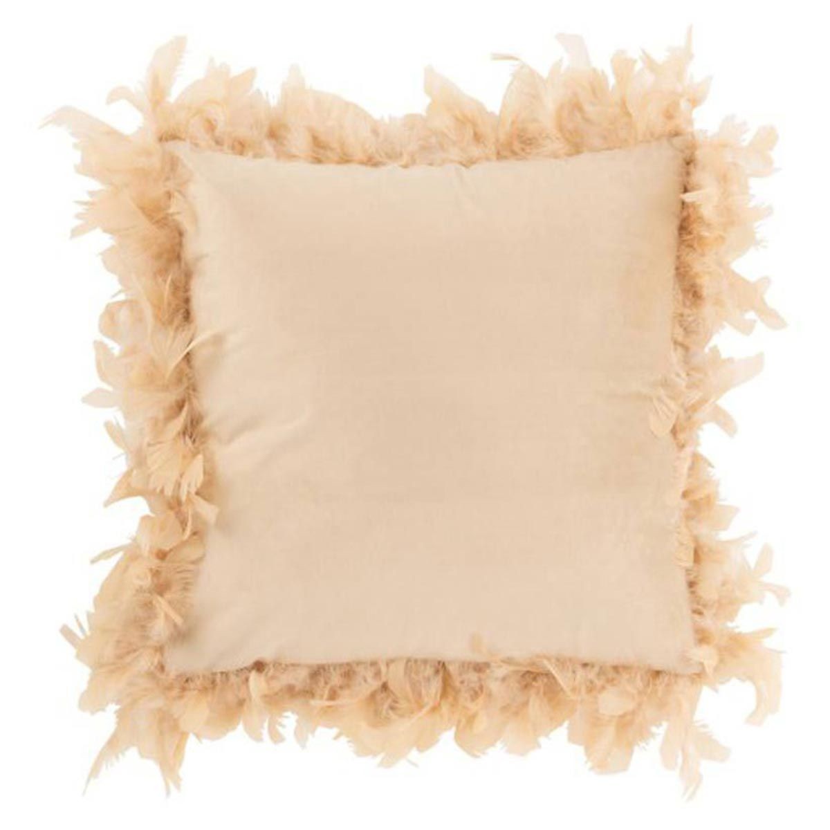 Coussin plumes déco rose beige 45cm pour canapé et chambre à coucher