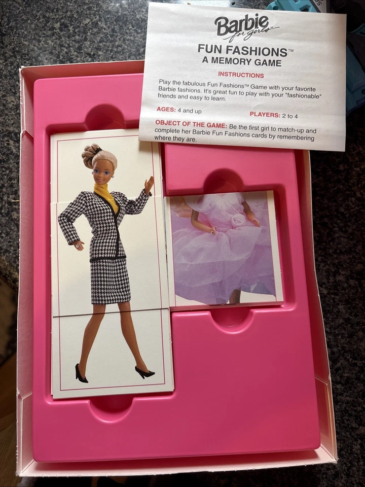 Vintage Barbie for Girls Fun Fashions Memory Game 1992 - Image 3 of 3