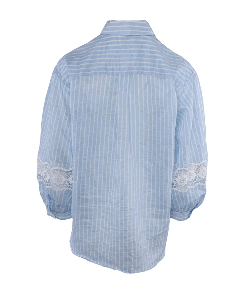 Sandro Paris Women's Shirt Size 2 / M Striped Linen SFPCM01128 RRP: 215 Eur - Image 3 of 4