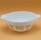 VINTAGE 1968 Pyrex WHITE/WHEAT Amish Butterprint Cinderella #443