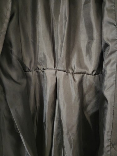 Korean Women Trench Ladies "What Am I" Blk Lightweight. French Pleat Shoulder XL - Picture 8 of 9